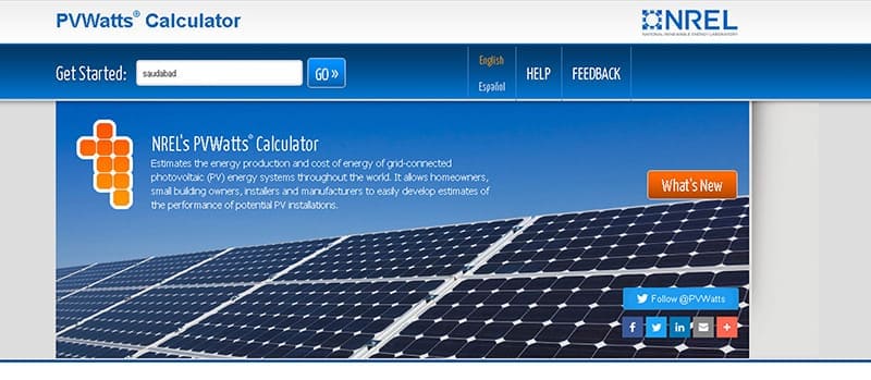 PV Watts <1 min to estimate